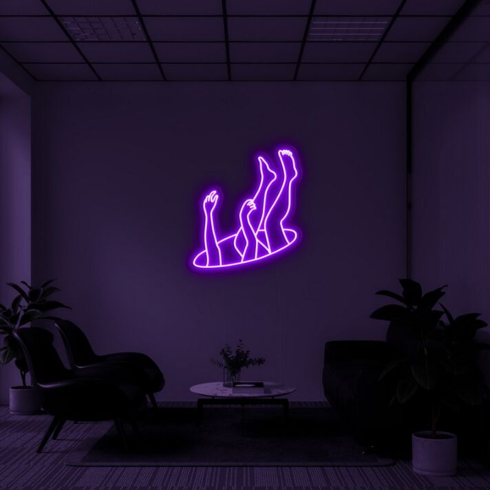 abstrakte Darstellung von Armen und Beinen LED-Neonschild Wohnzimmer Kunststudio