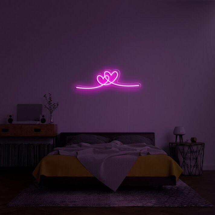 verschlungene Herzen LED-Neonschild Schlafzimmer Wohnzimmer