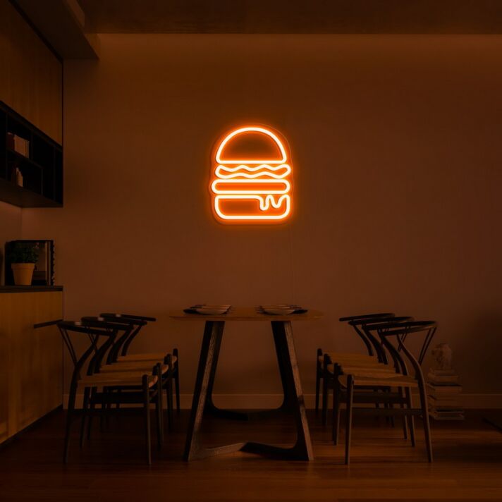Hamburger LED-Neonschild für Restaurant Küche