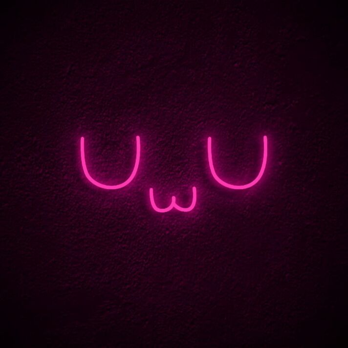 UwU Symbol LED Neonschild im minimalistischen Design