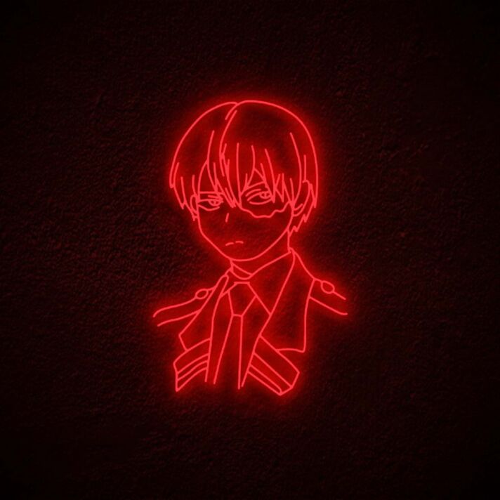 Animefigur mit Uniform LED-Neonschild für Gamingzimmer