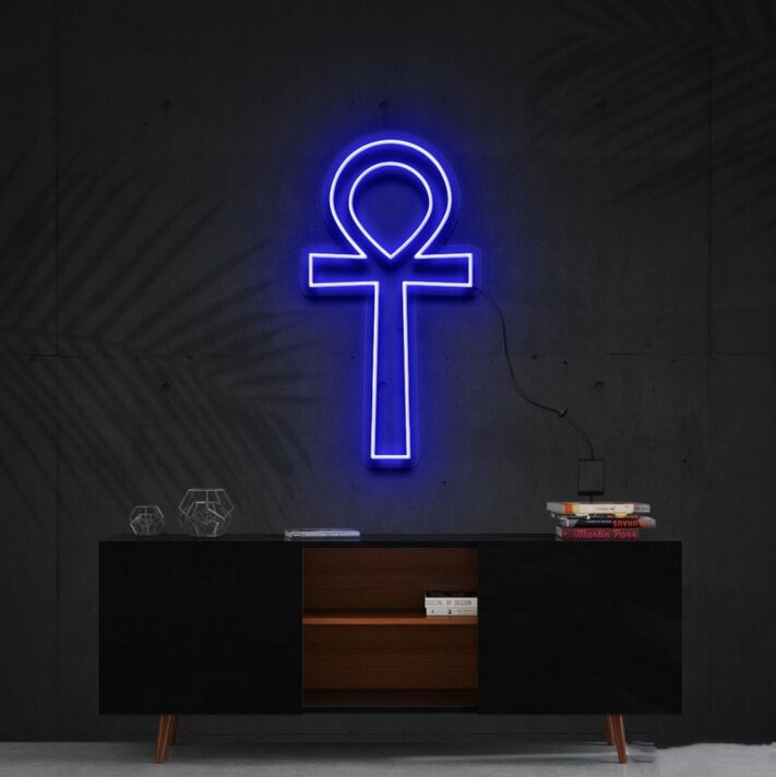 Ägyptisches Ankh Kreuz LED-Neonschild für Wohnzimmer oder Studio