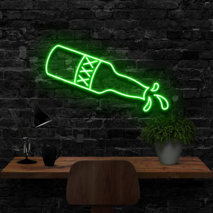 Bierflasche mit Ausgießen LED-Neonschild Bar Wohnzimmer