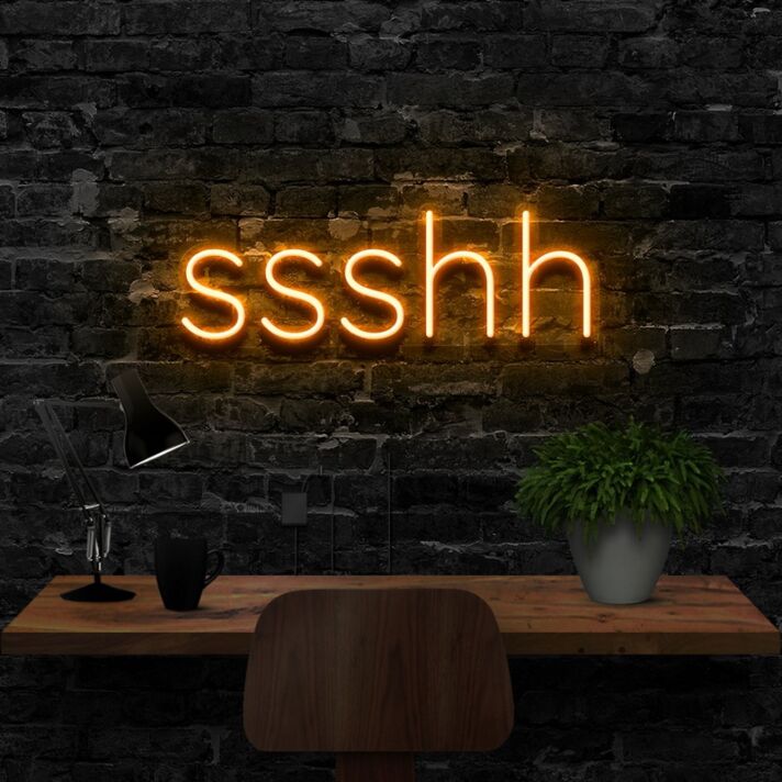 ssshh LED-Neonschild für Home Office Arbeitszimmer