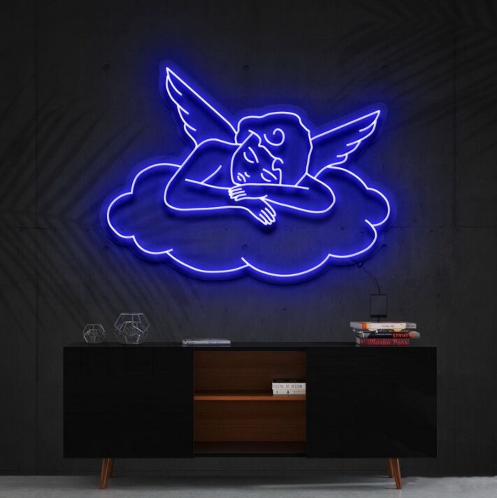 schlafender Engel auf Wolke LED-Neonschild Wohnzimmer Schlafzimmer