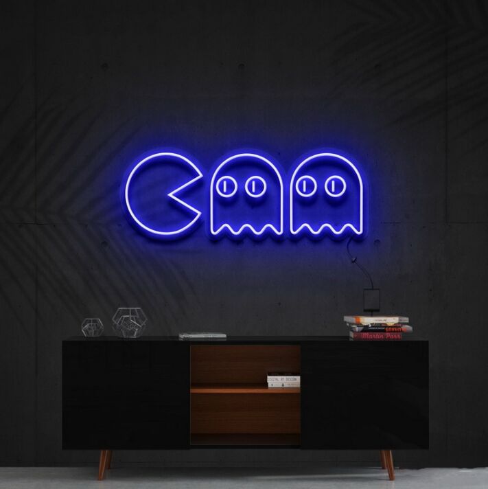 Pac-Man und Geister LED-Neonschild Gamingzimmer Wohnzimmer