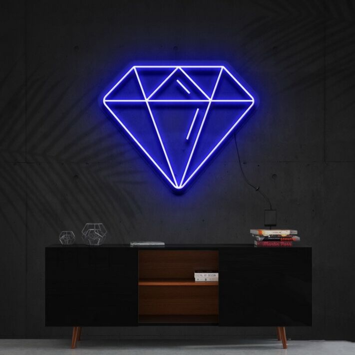 Diamant Symbol LED-Neonschild Wohnzimmer Büro