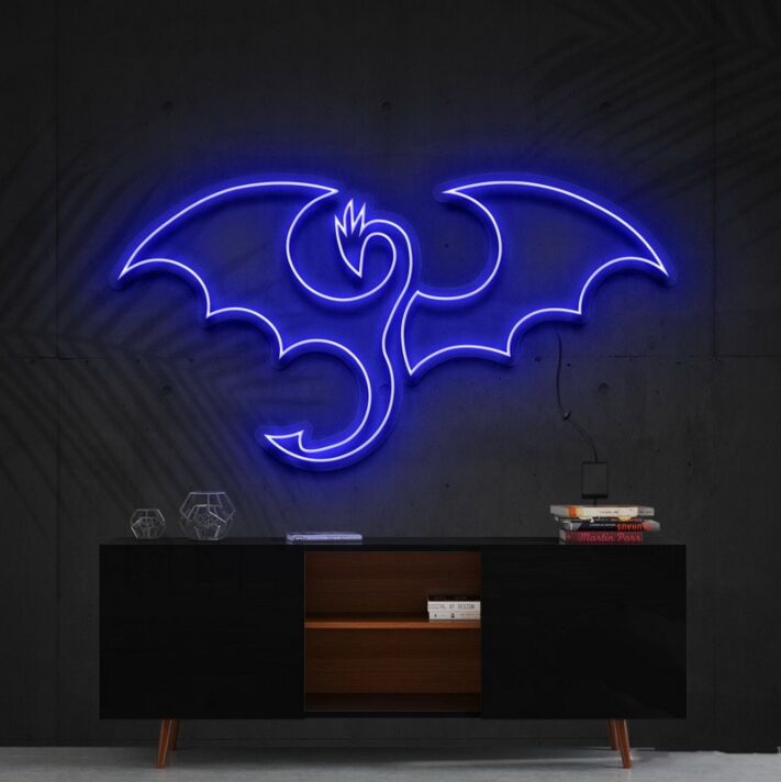 Drache mit ausgebreiteten Flügeln LED-Neonschild Wohnzimmer Gamingzimmer
