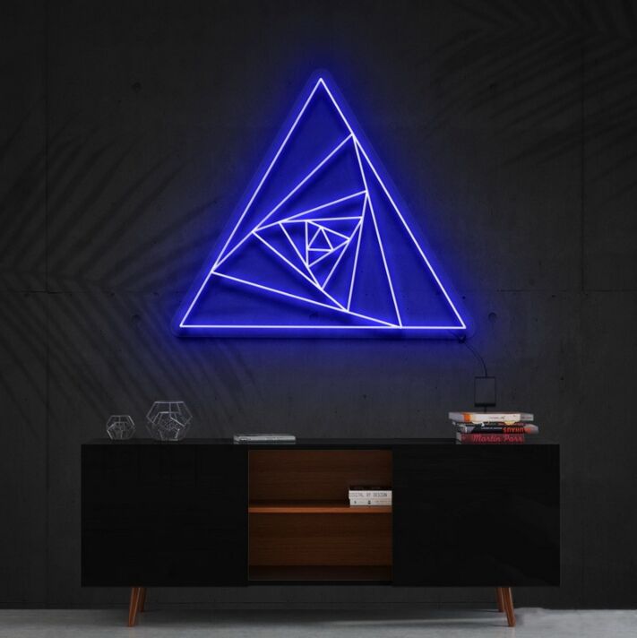 Geometrisches Dreieckmuster LED-Neonschild Wohnzimmer Büro