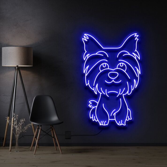 Yorkshire Terrier Hund LED-Neonschild Wohnzimmer Haustierladen