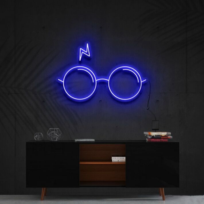 Brille mit Blitzsymbol LED-Neonschild Wohnzimmer Gamingzimmer