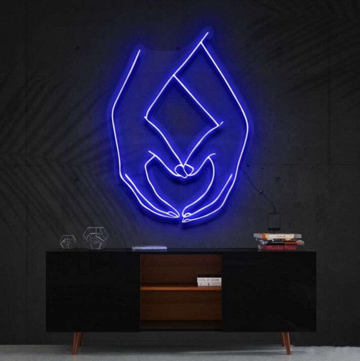 Hände mit Herzform LED-Neonschild Wohnzimmer Studio