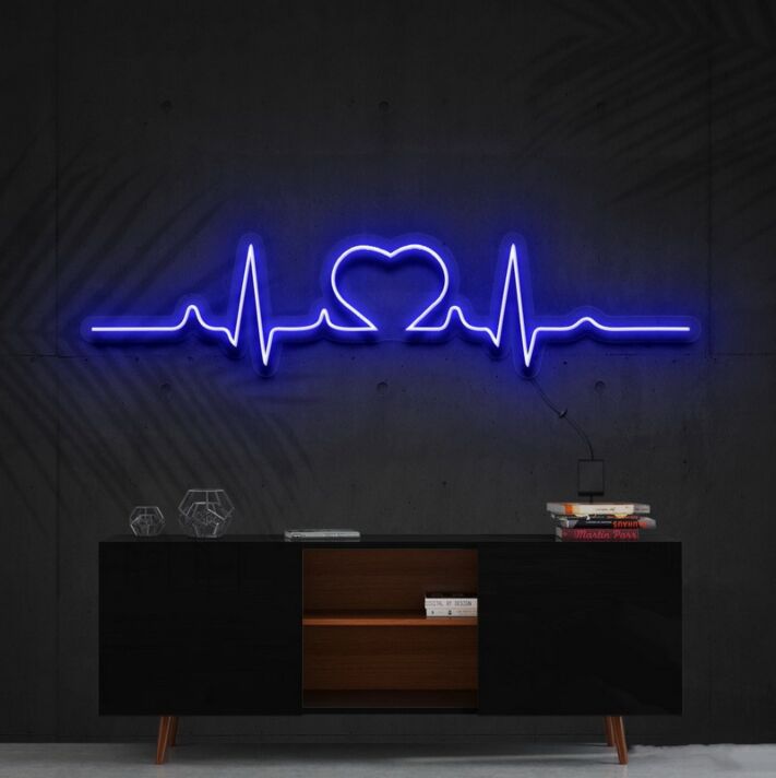 Herz mit EKG-Linie LED-Neonschild Wohnzimmer Schlafzimmer