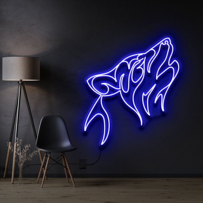Heulender Wolf LED-Neonschild Wohnzimmer Büro