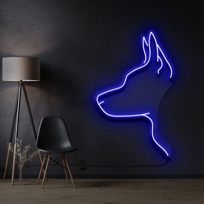 Hundekopf Silhouette LED-Neonschild Wohnzimmer Büro