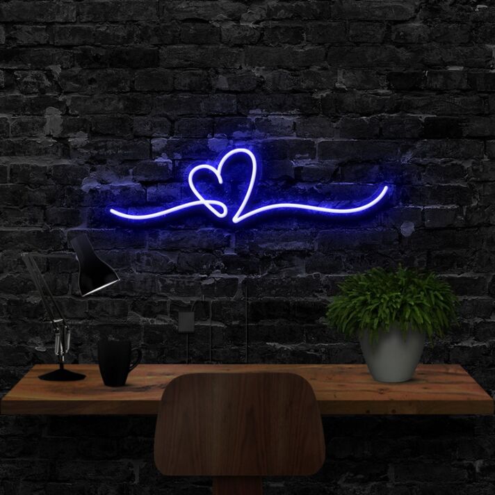 Herz Symbol mit Linie LED-Neonschild Wohnzimmer Schlafzimmer