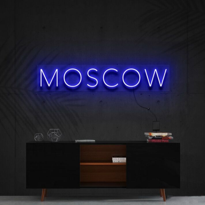 MOSCOW LED-Neonschild Wohnzimmer Büro