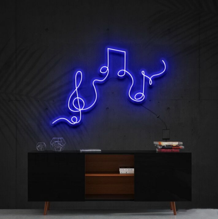 Musiknoten und Notenschlüssel LED-Neonschild Wohnzimmer Musikstudio