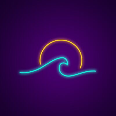 Meereswelle mit Sonnenuntergang LED-Neonschild Wohnzimmer Bar