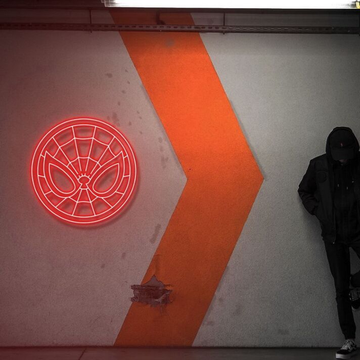 Spinnenmaske LED-Neonschild für Gamingzimmer Jugendzimmer