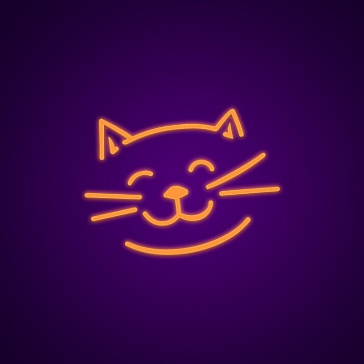 lächelndes Katzenkopf LED-Neonschild Wohnzimmer Kinderzimmer