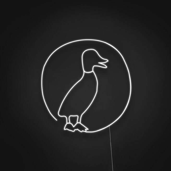 Ente im Kreis LED-Neonschild Wohnzimmer Café