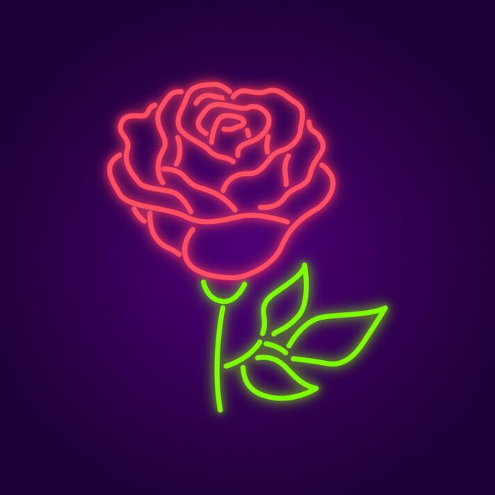 Rosenblüte LED-Neonschild Wohnzimmer Dekoration