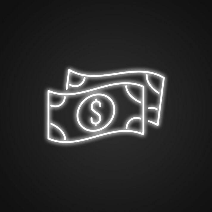 Geldscheine mit Dollarzeichen LED-Neonschild Bar Club