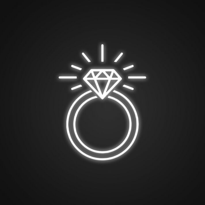 Diamantring LED-Neonschild für Hochzeit Juwelier