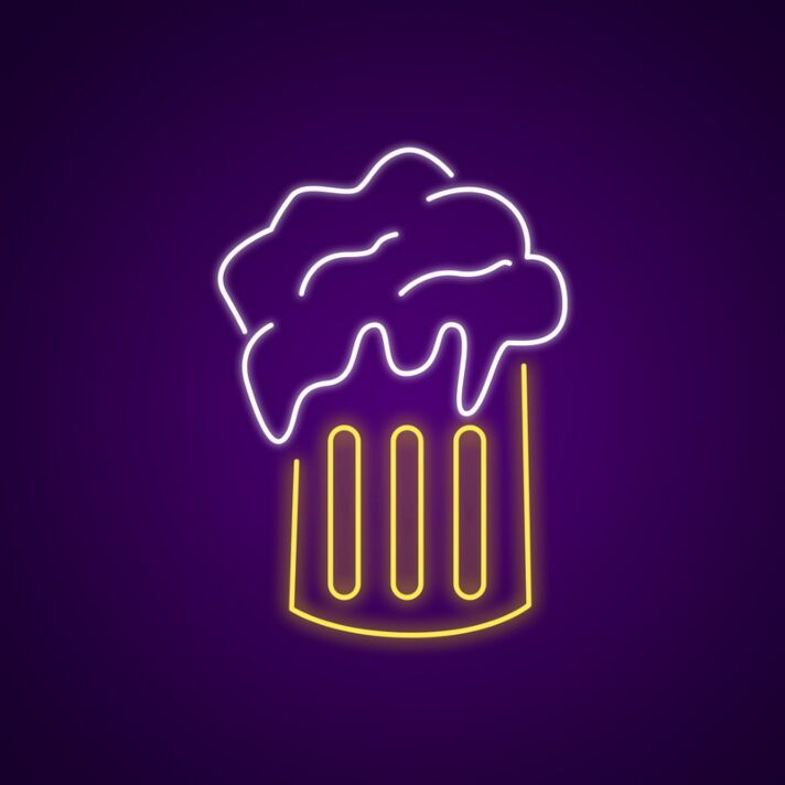 Bierglas mit Schaum LED-Neonschild für Bar und Kneipe