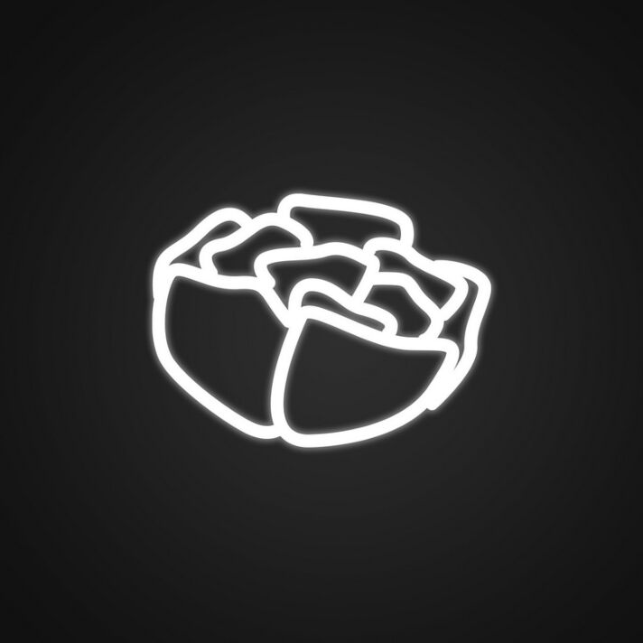 Schüssel mit Pommes LED-Neonschild für Restaurant Imbiss