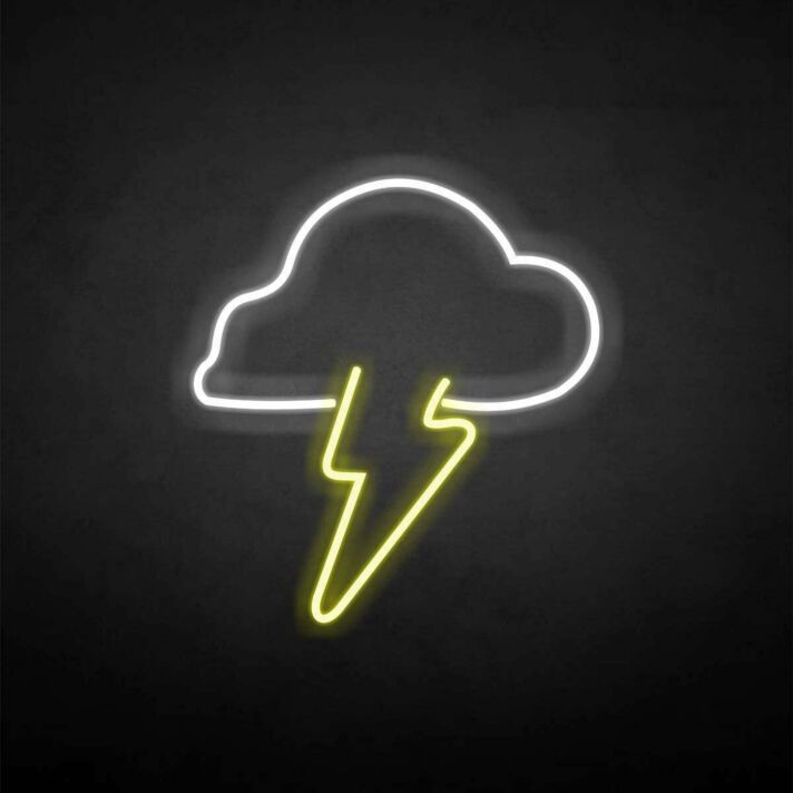 Gewitterwolke mit Blitz LED-Neonschild Wohnzimmer Bar