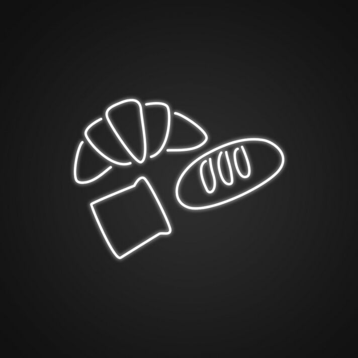 Croissant und Brot LED-Neonschild für Bäckerei Café