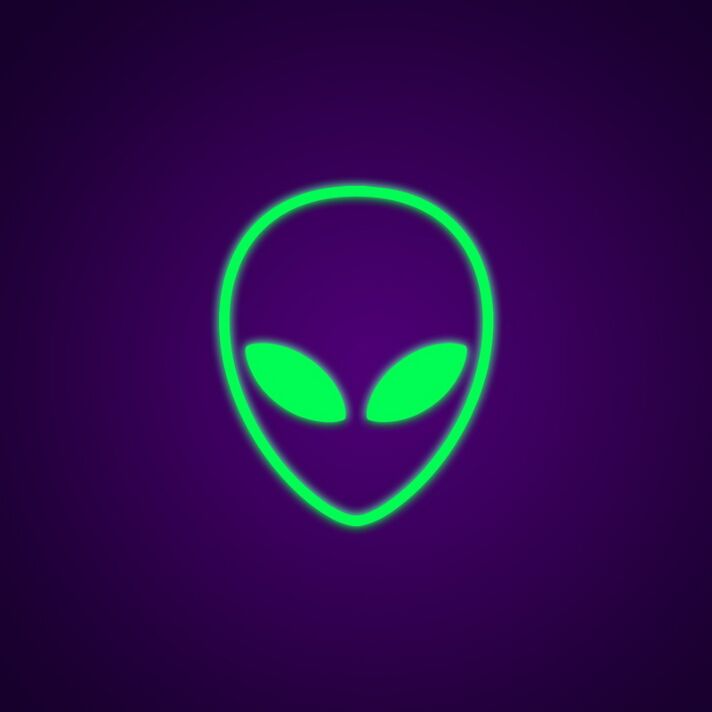 Alienkopf LED-Neonschild für Gaming und Bar