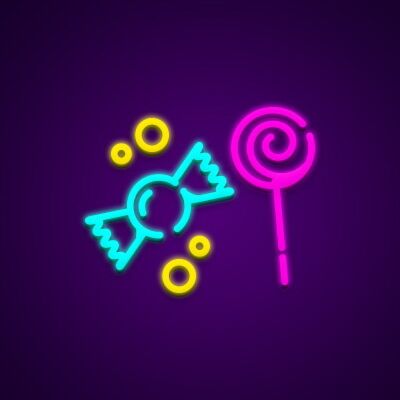 Bonbon und Lutscher LED-Neonschild Süßwarenladen Kinderzimmer