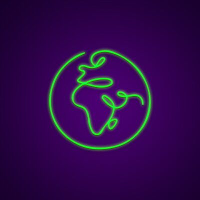 Erde Kontinent Afrika LED-Neonschild Wohnzimmer Büro