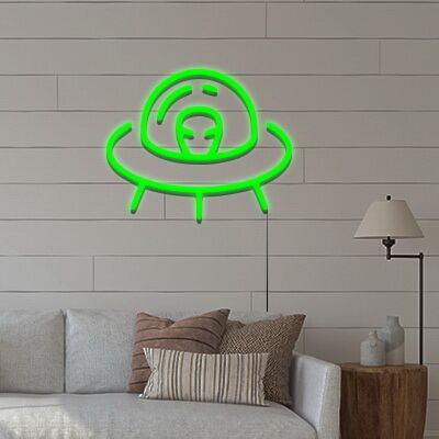 UFO LED-Neonschild Wohnzimmer Gamingzimmer
