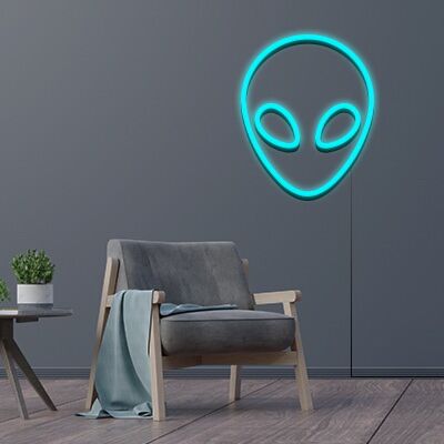 Alienkopf LED-Neonschild Wohnzimmer Gamingzimmer