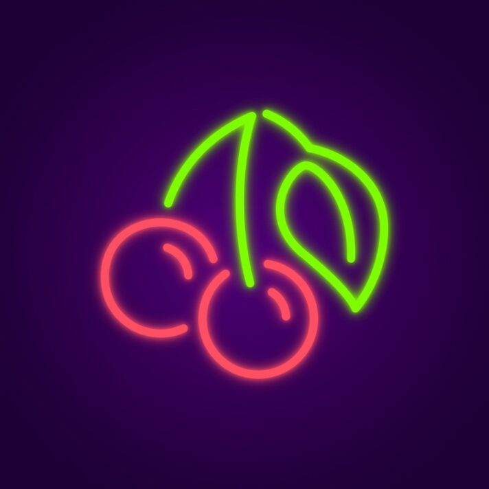 Kirschen mit Blatt LED-Neonschild für Bar Küche