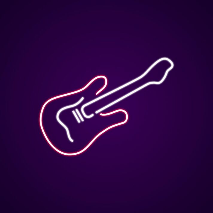 E-Gitarre LED-Neonschild für Musikstudio und Bar
