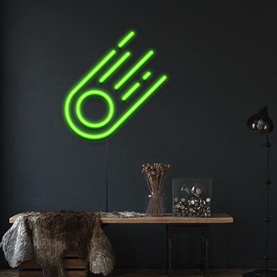 Komet LED-Neonschild Wohnzimmer Büro