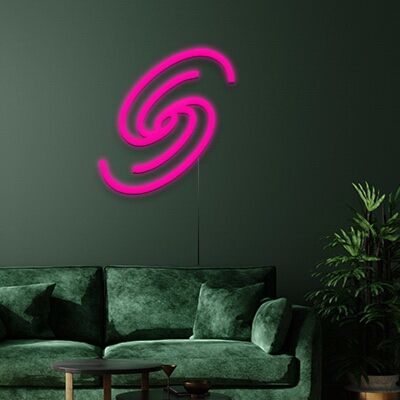 Abstraktes Spiral Symbol LED-Neonschild Wohnzimmer Büro