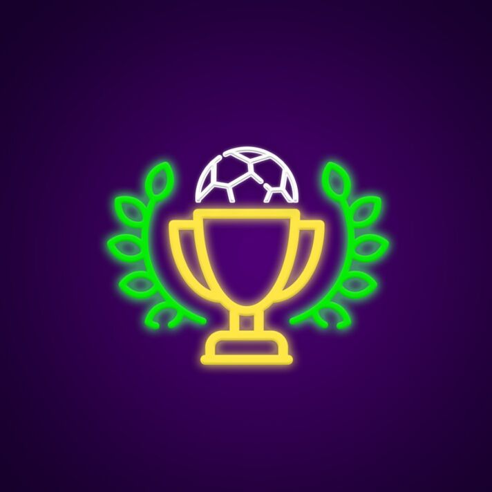 Fußballpokal mit Lorbeerkranz LED-Neonschild Sport Bar