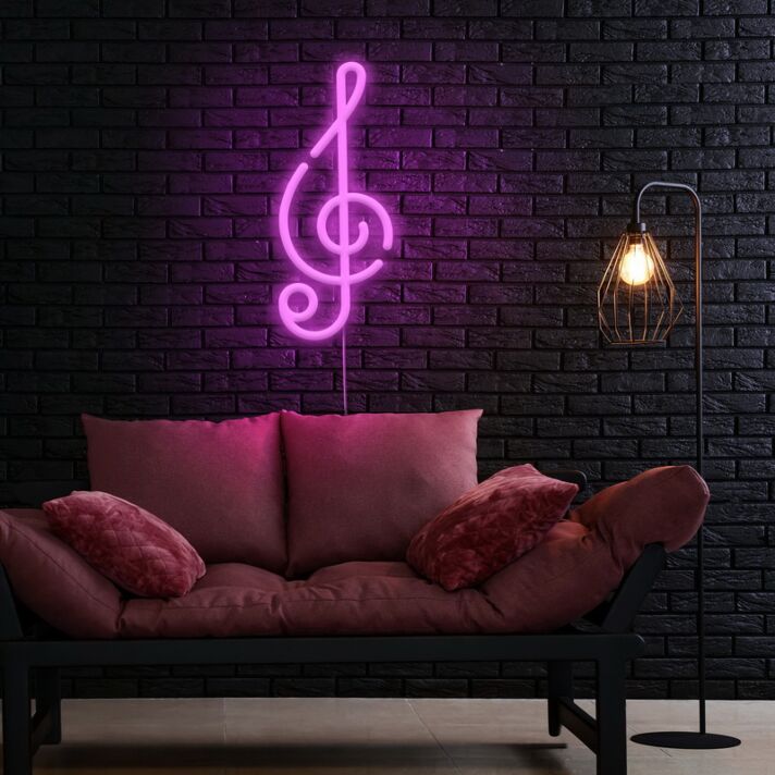 Violinschlüssel LED-Neonschild Wohnzimmer Musikstudio