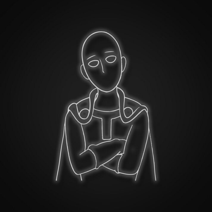 Superheld mit Umhang und verschränkten Armen LED-Neonschild Gaming Wohnzimmer