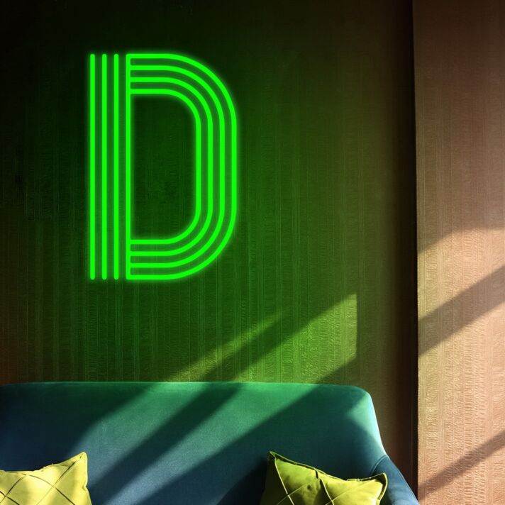 Buchstabe D LED Neonschild für Wohnzimmer und Büro