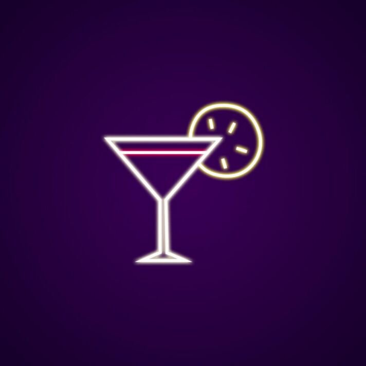 Cocktailglas mit Zitronenscheibe LED-Neonschild Bar Club