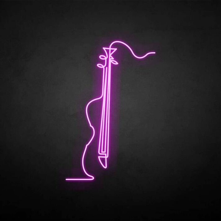 Geige mit Bogen LED-Neonschild Musikstudio Wohnzimmer