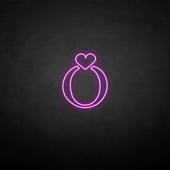 Verlobungsring mit Herz LED-Neonschild Hochzeit Verlobung