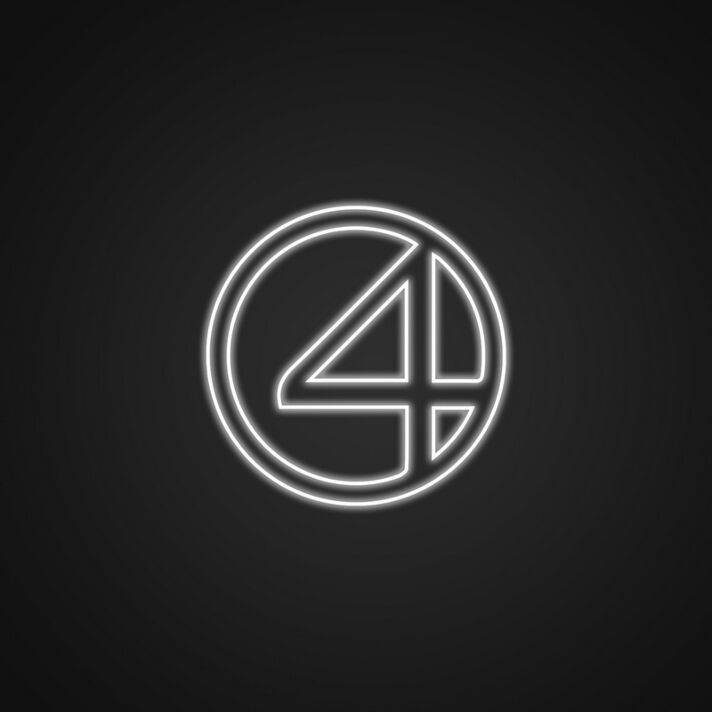 Zahl Vier im Kreis LED-Neonschild für Bar und Wohnzimmer